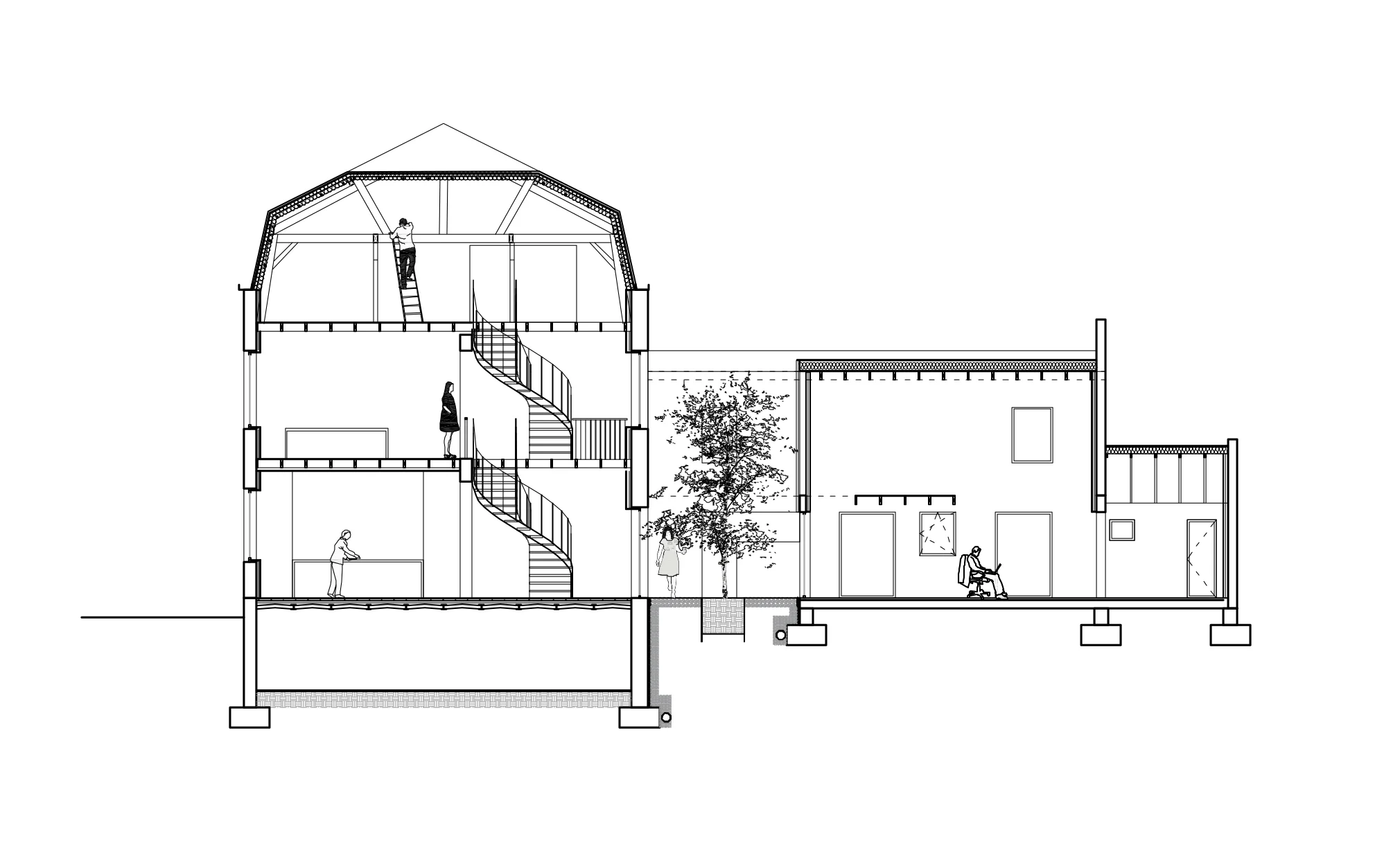 Esquisse transformation d’un commerce en logement – yoda architecture Lille