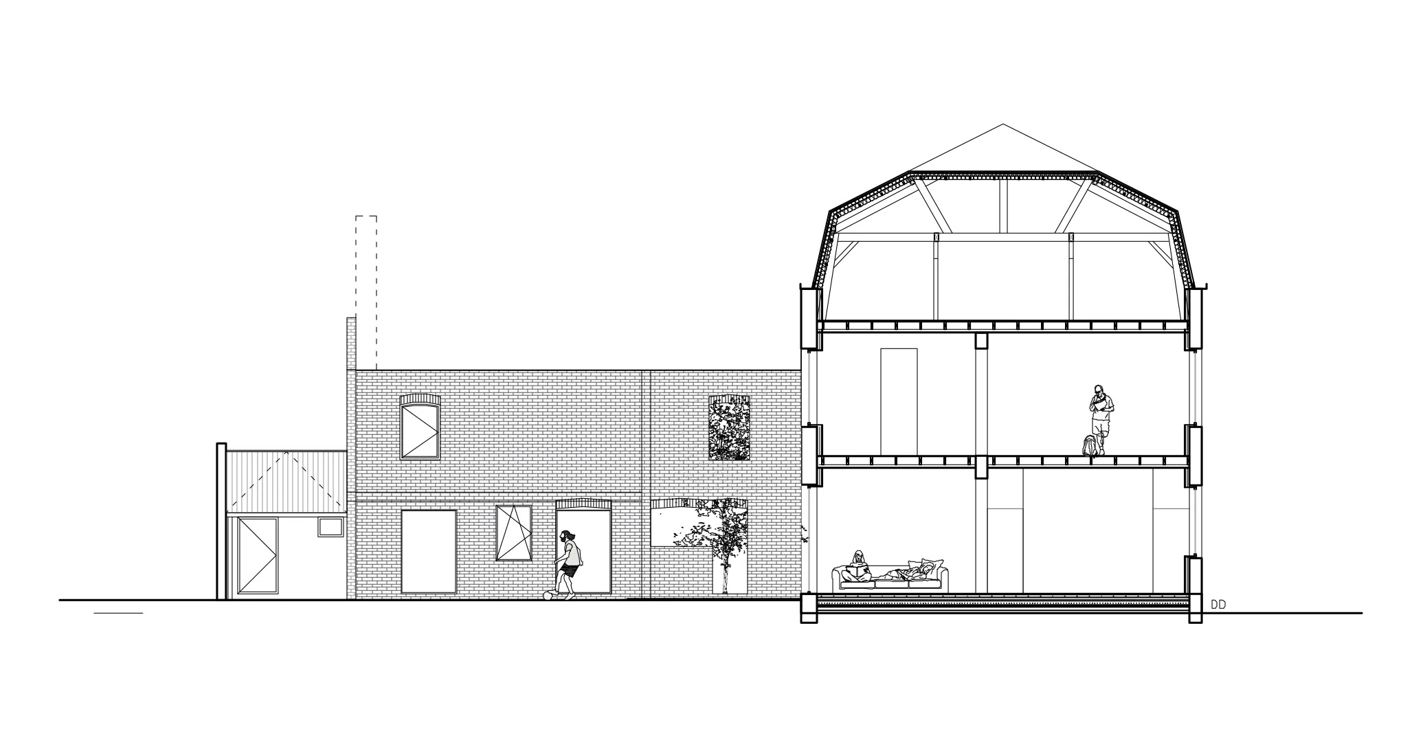 Esquisse transformation d’un commerce d’en logement / atelier – Yoda Architecture Lille